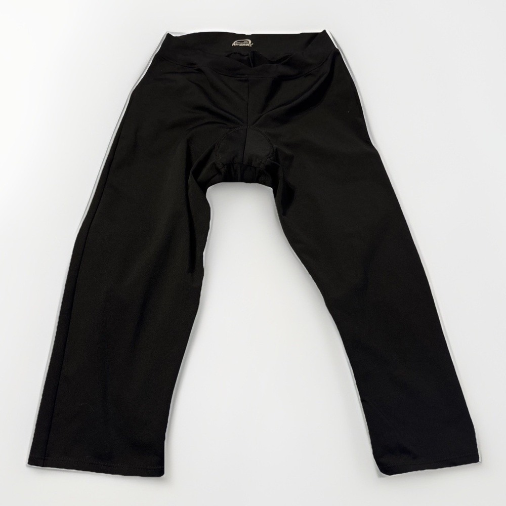 Performance Womens Cycling Leggings V-Waist Padded Black Capris XL